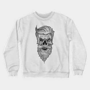 Tattoo Style - Vintage Skull - Black and White Crewneck Sweatshirt